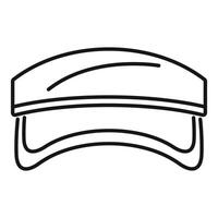 Line icon style drawing of a police hat visor facing forward vector