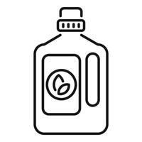 Eco friendly detergent bottle with leaf symbol showing biodegradable and sustainable cleaning product vector