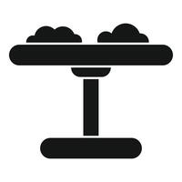 Balance scale comparing abstract objects representing different values vector