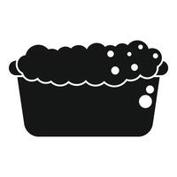 Basin full of water with foam for washing clothes vector