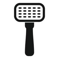 Pet comb icon showing grooming tool with handle vector