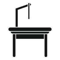 Medical examination table with lamp icon simple style vector