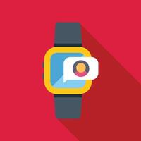 Smart watch displaying incoming video call icon vector