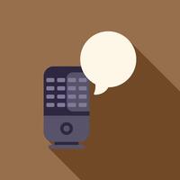 Voice assistant giving information with speech bubble displaying long shadow vector