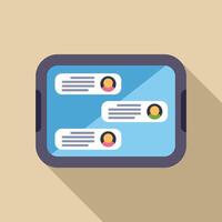 Smartphone showing instant messaging app with chat bubbles displaying recent conversation vector