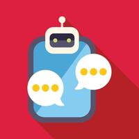 Ai chatbot having a conversation on a mobile phone vector