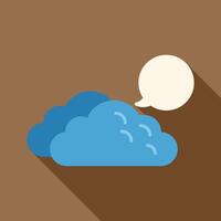 Blue cloud computing talking with blank speech bubble vector
