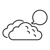 Cloud computing talking with speech bubble showing data storage vector