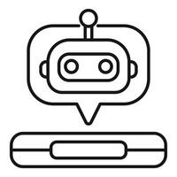 Chatbot speaking through smartphone icon representing ai assistant vector