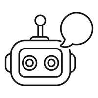 Chatbot speaking with speech bubble outline icon vector