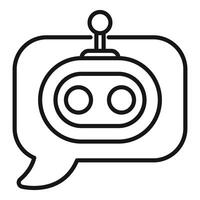 Chatbot icon showing artificial intelligence speaking in speech bubble vector