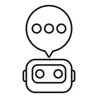 Chatbot speaking with three dots inside speech bubble icon outline style vector