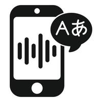 Smartphone translating audio message icon showing voice recognition technology vector
