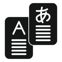 Language translator app icon showing translation from japanese to english vector