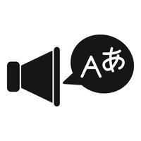 Loudspeaker announcing foreign language translation service vector