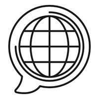 Global communication speech bubble icon with globe earth vector