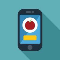 Smartphone showing online food order app with apple icon vector