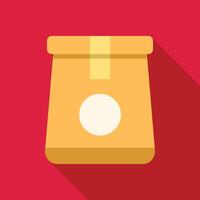 Sealed paper bag is standing up against a red background vector