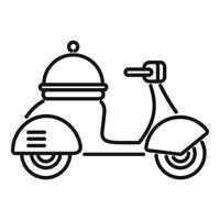 Delivery service scooter carrying food order using a platform system vector