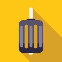 Electric engine rotor rotating, flat design icon with long shadow vector