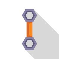 Orange dumbbell with hexagonal weights for fitness training vector