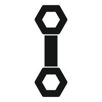 Double hexagon wrench spanner tool fixing repairing icon vector