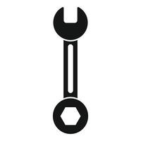 Black wrench icon representing repairing concept vector
