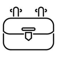 Wireless earbuds charging in case icon outline style vector