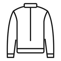 Modern sweatshirt with zipper minimalist outline icon representing casual wear vector