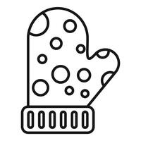 Winter knitted glove with dots protecting from cold weather vector