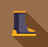 Rubber boot standing on ground with long shadow vector