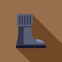 Winter boot with cuff casting long shadow on brown background vector