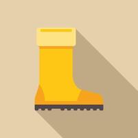 Yellow rubber boot with cuff for working on a construction site vector