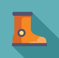 Orange rubber boot casting long shadow flat design icon vector