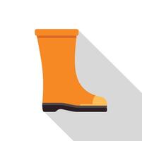 Orange rubber boot standing with long shadow vector