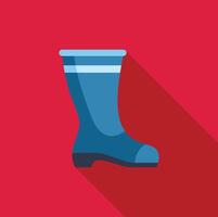 Blue rubber boot standing on a red background vector