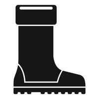 Waterproof rubber boot standing on white background icon vector