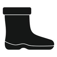 Black rubber boot standing on white background vector