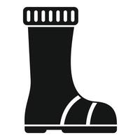 Waterproof boot with stripes showing sole protecting from water icon vector