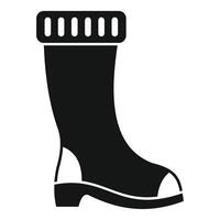 Rubber boots with warm lining icon, simple style vector