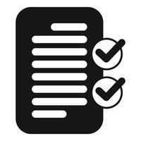 Approved document with check marks icon representing validation vector