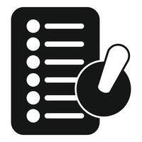 Online survey checklist being selected with mouse cursor icon vector