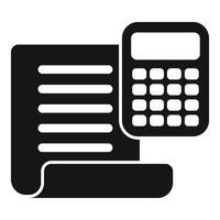 Accountant calculating invoice with electronic calculator icon vector
