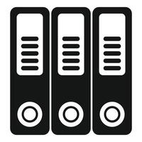 Office folders standing in a row icon representing organization vector