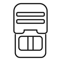 Mobile sim card for smartphone being inserted in phone icon outline vector