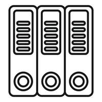 Office folders standing in a row icon thin line vector illustration
