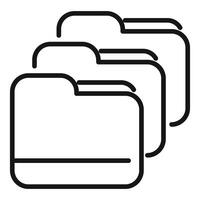 Icon of three folders representing a data storage system vector