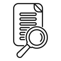 Magnifying glass analyzing document for audit or research vector