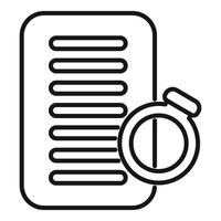 Stopwatch measuring list efficiency icon showing time management vector