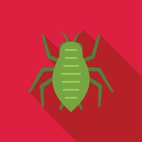 Green aphid insect pest bug spreading on a red background vector